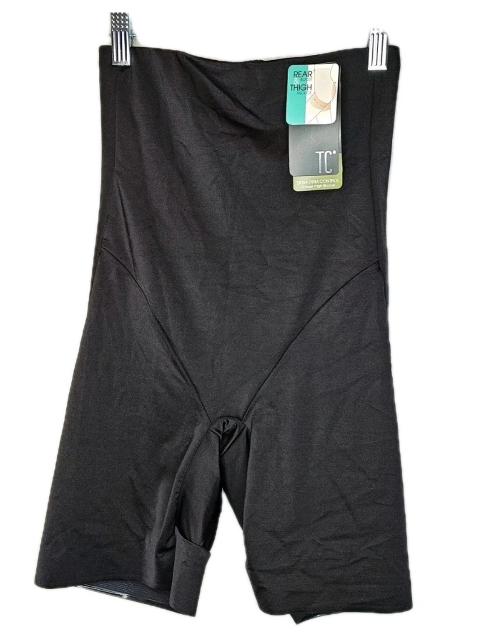 TC Fine Intimates Shapewear Rear Boost Thigh Reduce Sz L Black High Waisted Nwt